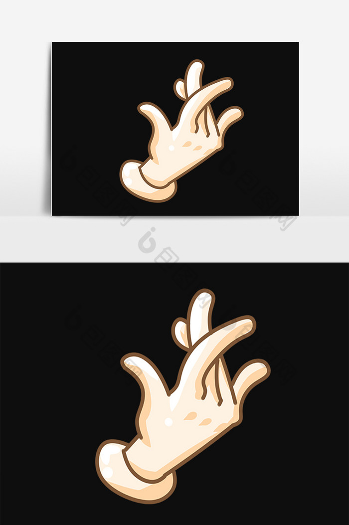 兰花指手势姿势插画png下载-包图网