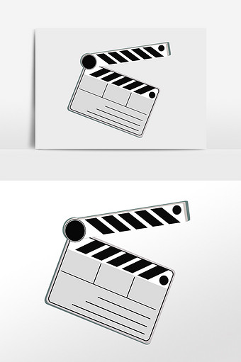 手绘电影拍摄拍板场记板插画图片下载