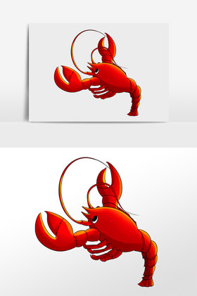 水产海鲜大钳子龙虾插画