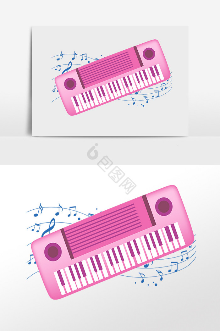 动感音乐钢琴插画图片