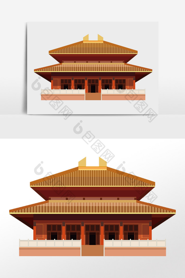 北京大殿旅游地标建筑插画图片图片