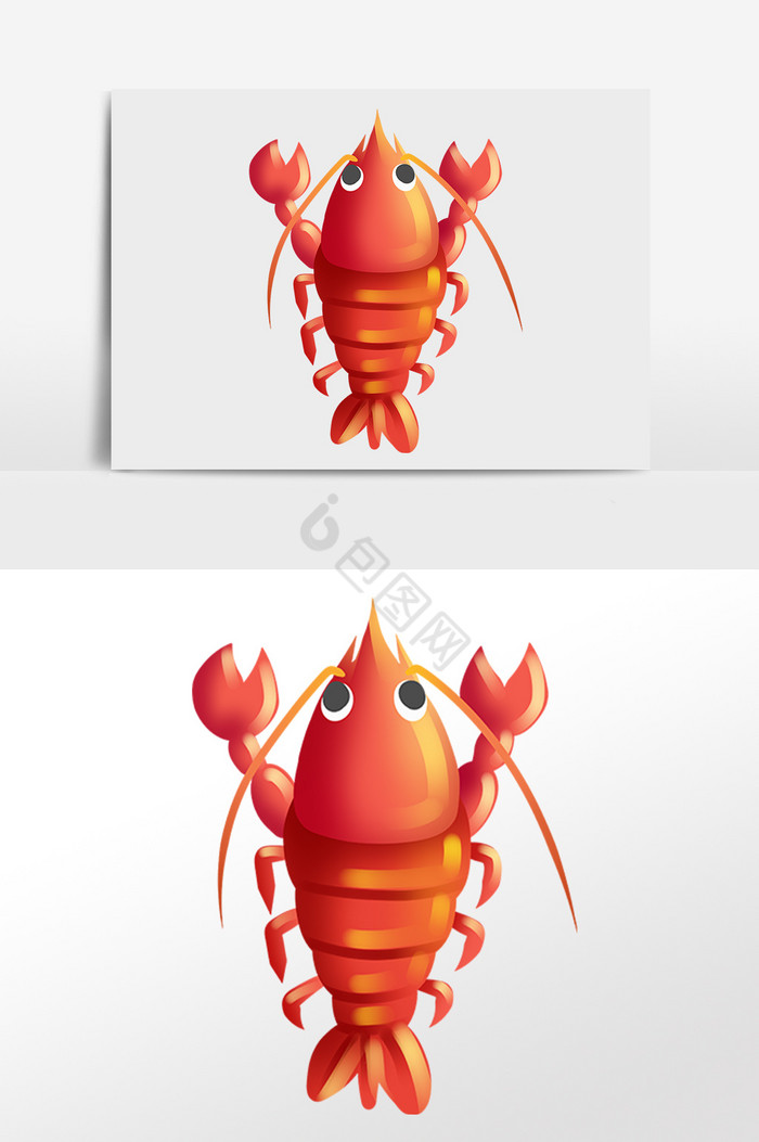 新鲜水产海鲜大虾龙虾插画图片