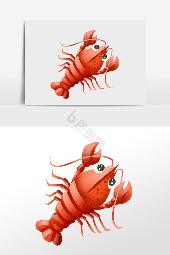 新鲜水产海鲜大龙虾插画图片