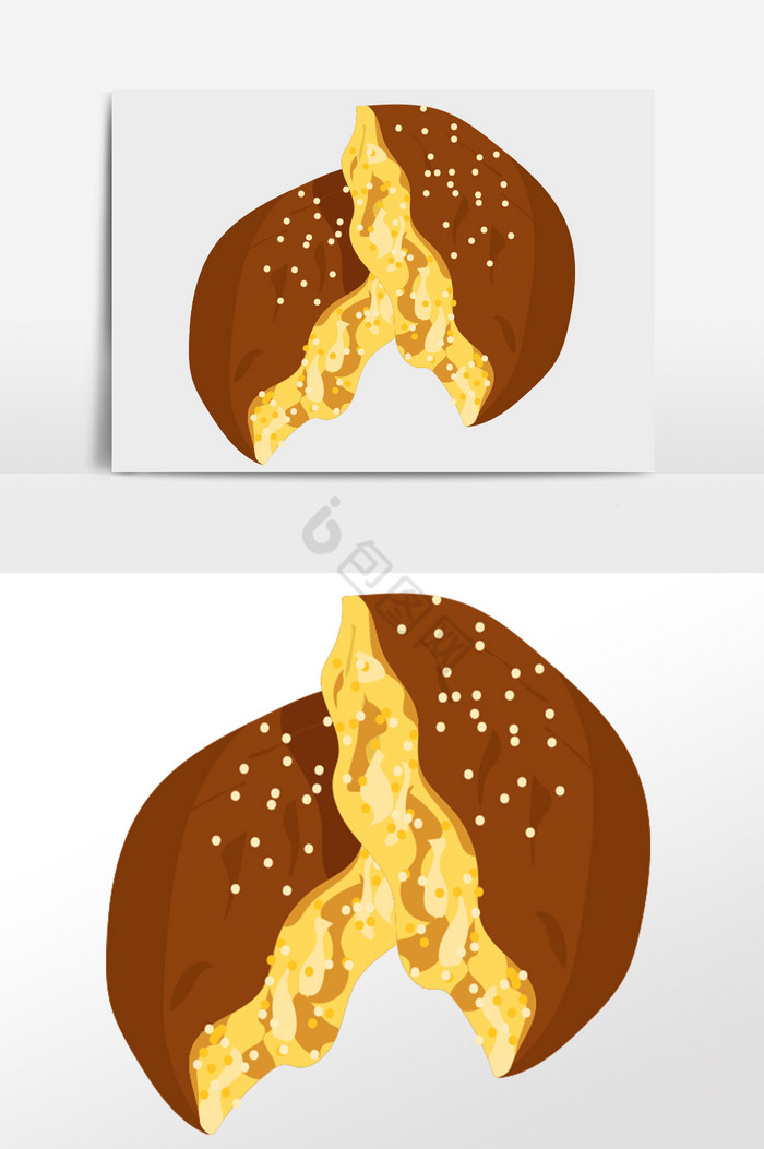 美味芝麻饼干插画图片