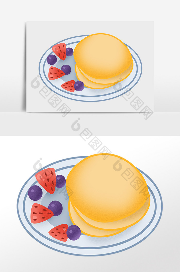 甜点美味草莓面包插画图片图片