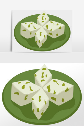 美味食物绿豆糕插画图片