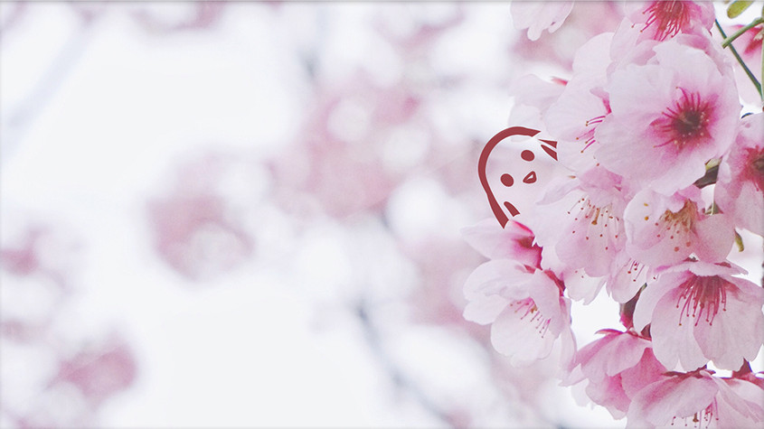 樱花盛开创意摄影插画gif图片