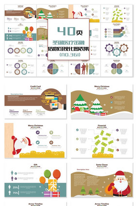 40页圣诞医疗医疗信息可视化PPT图表