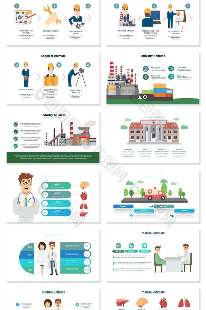 40页工业医疗信息可视化PPT图表