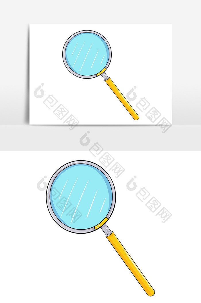 放大镜手绘装饰元素