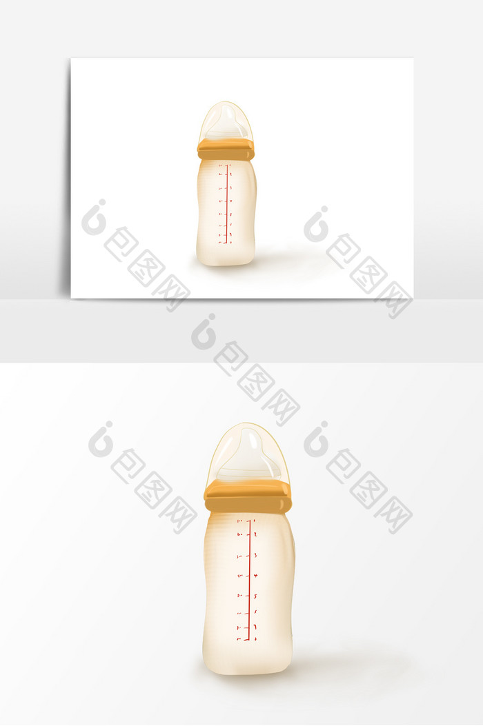 手绘婴儿奶瓶元素