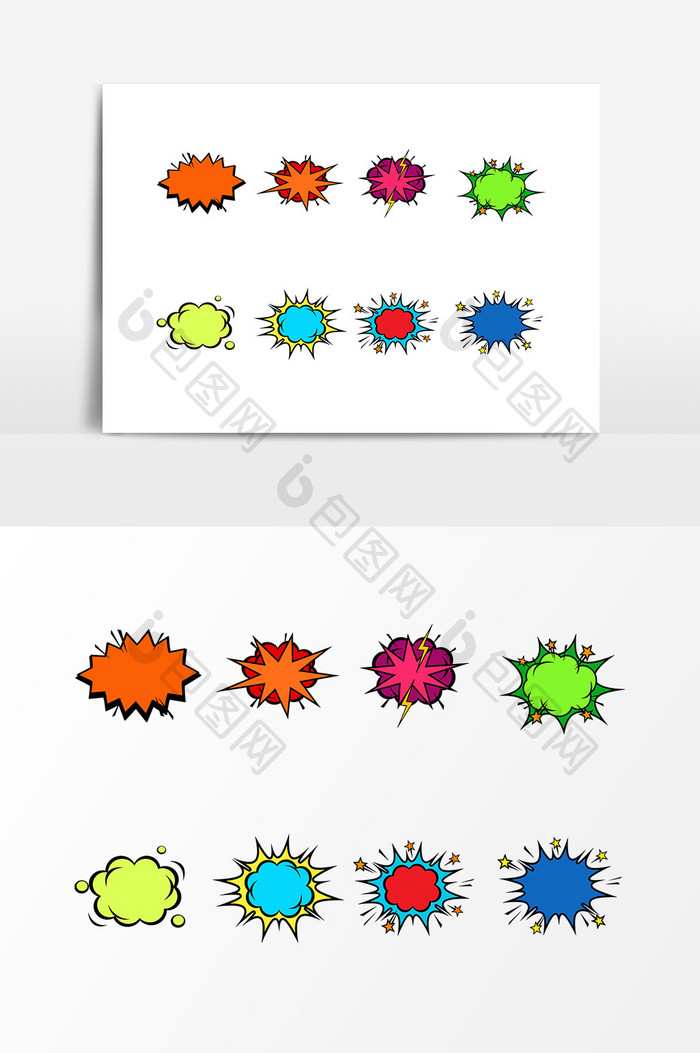 彩色爆炸贴装饰设计素材