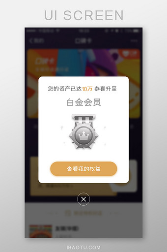 白金会员升级App弹窗图片