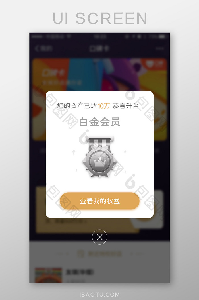 白金会员升级App弹窗