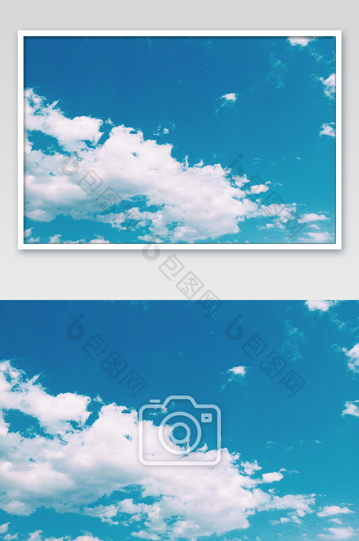 插画质感蓝天白云晴朗春季天空摄影设计素材图片图片