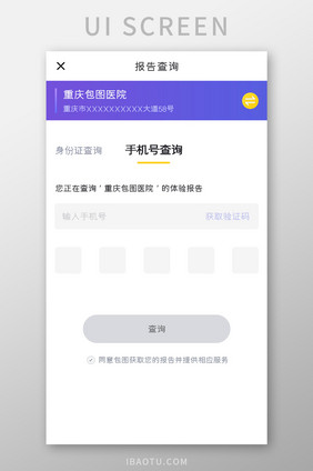 体检查询APP手机号查询UI移动界面