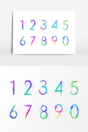 渐变多彩数字元素