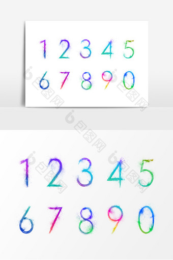 渐变多彩数字元素图片