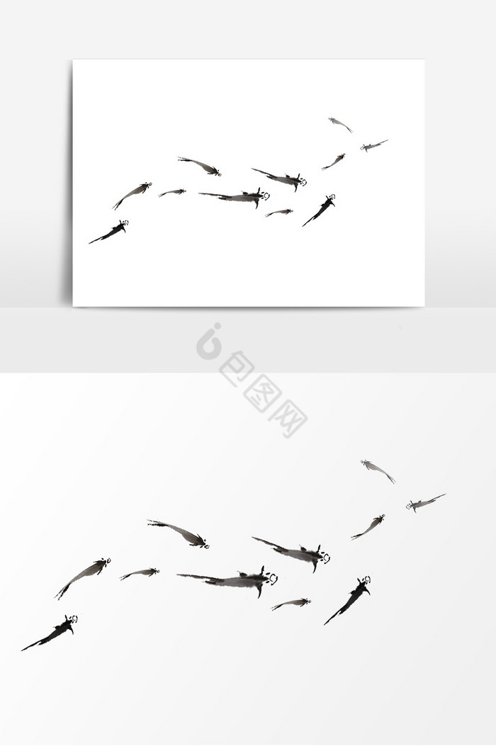 水墨游鱼中国画鱼儿图片