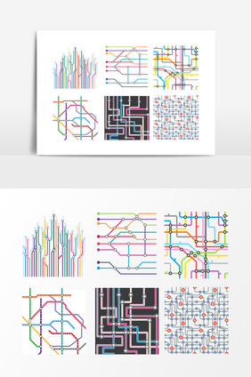 矢量地铁线路设计素材