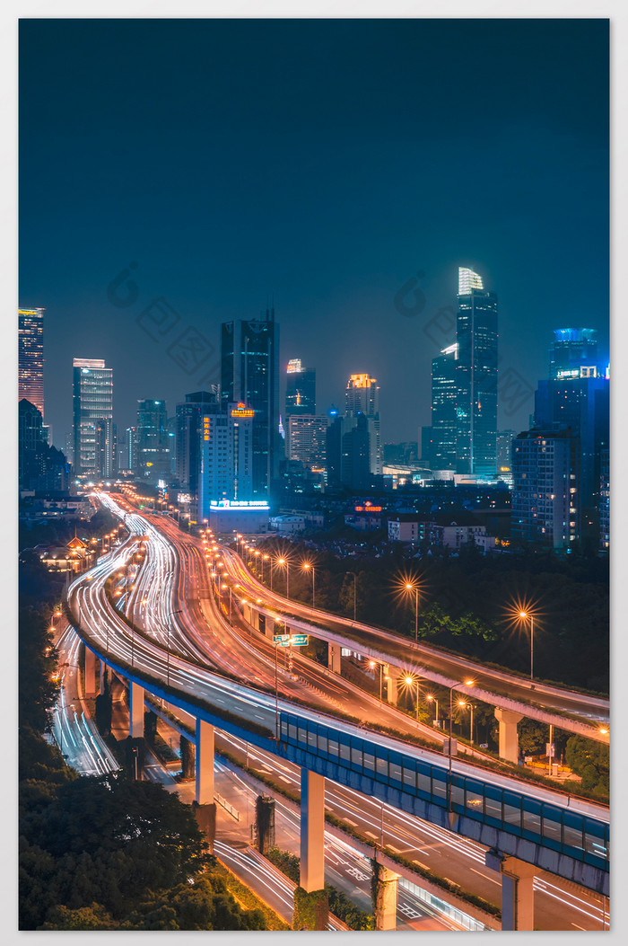 上海延安路高架桥车流摄影图图片图片