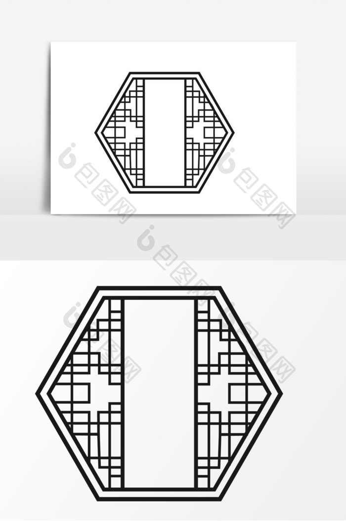 手绘窗子矢量元素设计