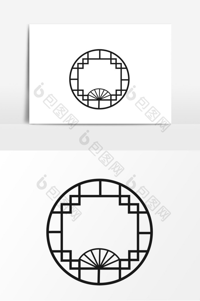 手绘窗子边框矢量元素