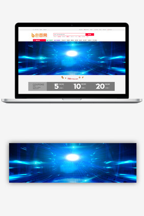 科技深蓝色电商设计背景图