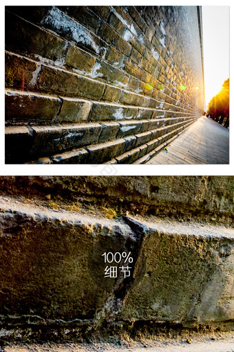 斑驳西安古城墙摄影图片