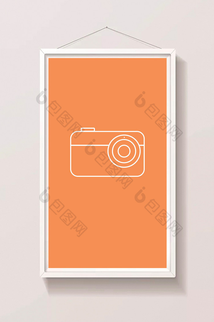橘色卡通照相机加载动画插图GIF扁平插画