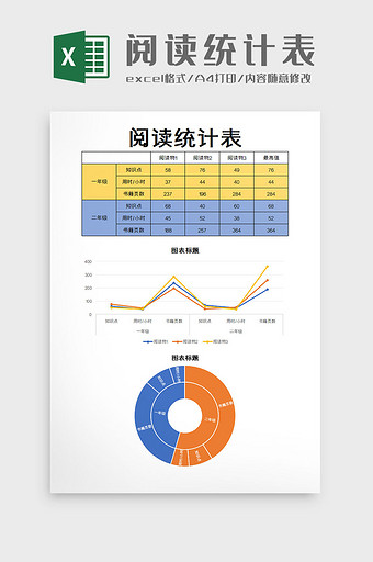 阅读统计表Excel模板图片