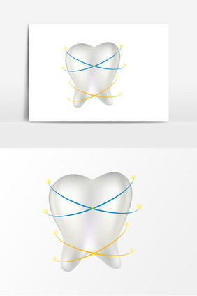 手绘爱牙日牙齿矢量元素