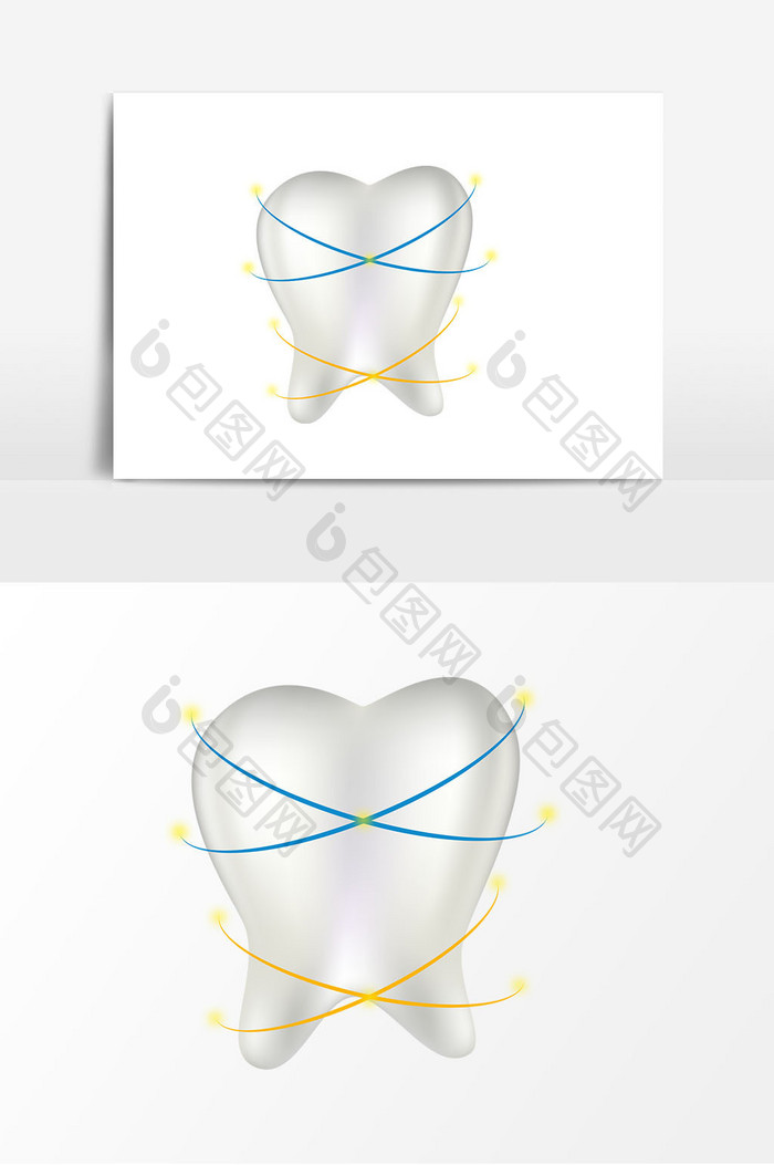 手绘爱牙日牙齿矢量元素