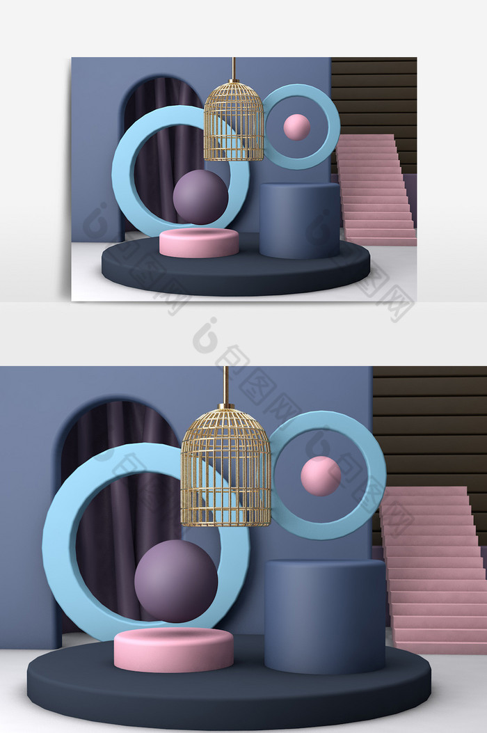 促销节日C4D背景模型图片