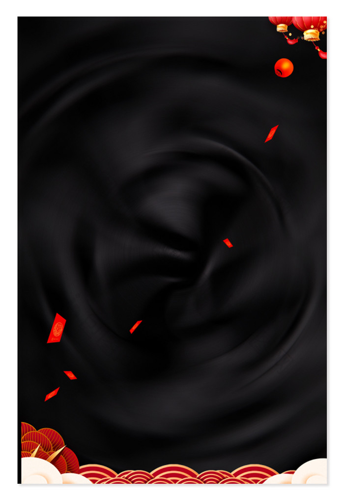 黑色丝绸质感大气背景图