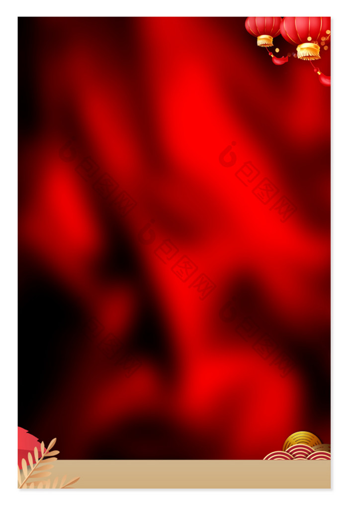 大气红色丝绸装饰背景图