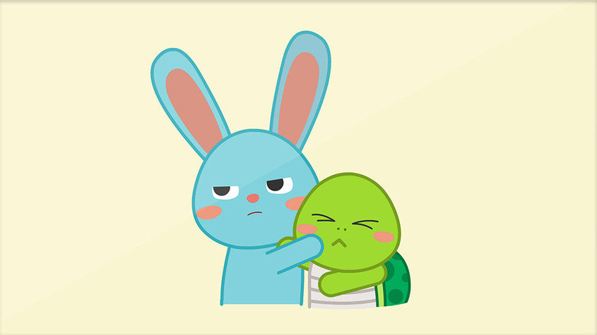 兔子乌龟打架表情包动图GIF图片