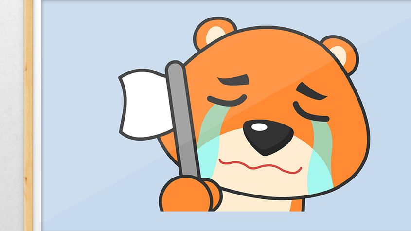 举白旗投降表情包动图gif
