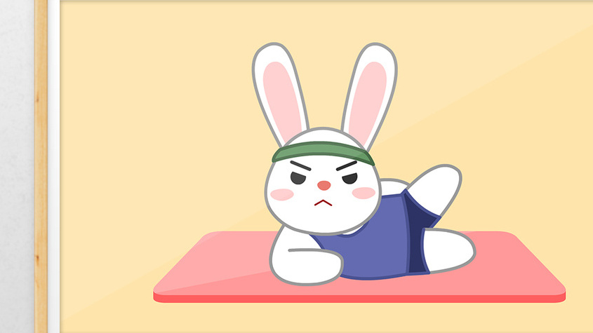 兔子练瑜伽表情包动图gif
