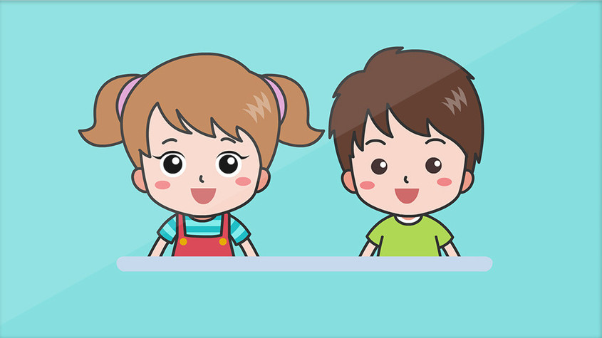 男孩女孩开心点头表情包动图gif