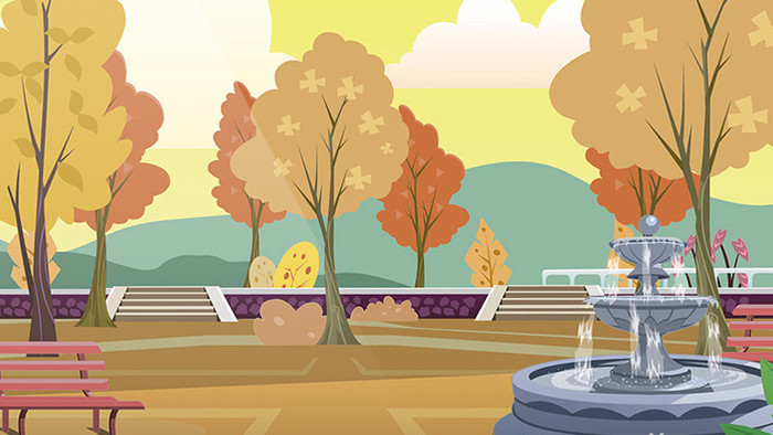 卡通手绘秋天花园儿童背景视频素材