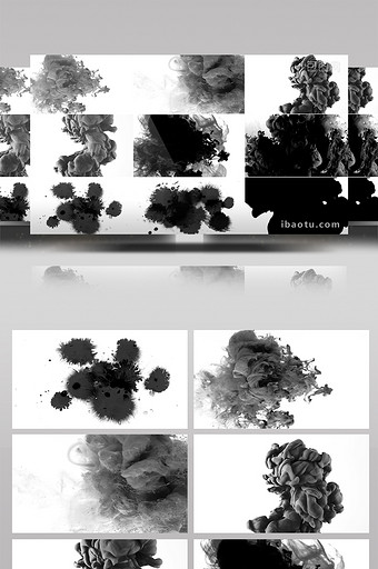 8组中国风水墨流体视频素材图片