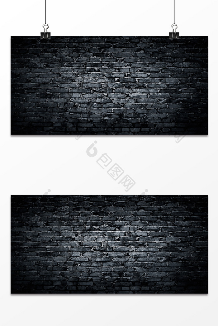 黑色质感砖墙复古广告海报背景图