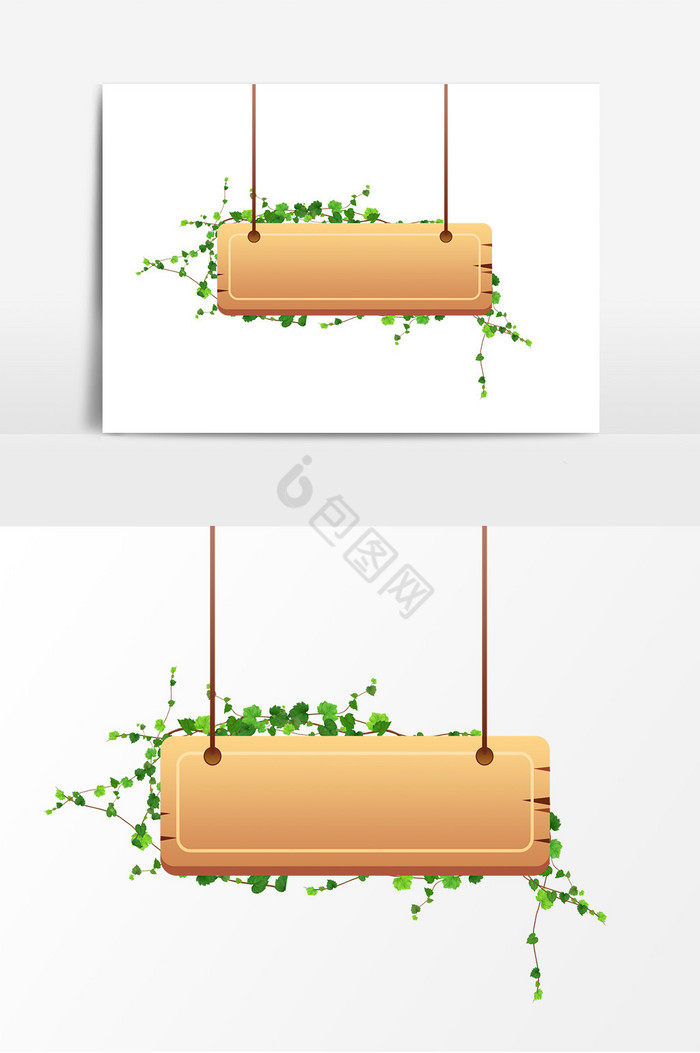 春天木板吊牌标题图片