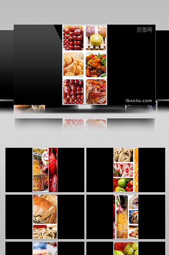 简洁美食菜品快速展示AE模板图片