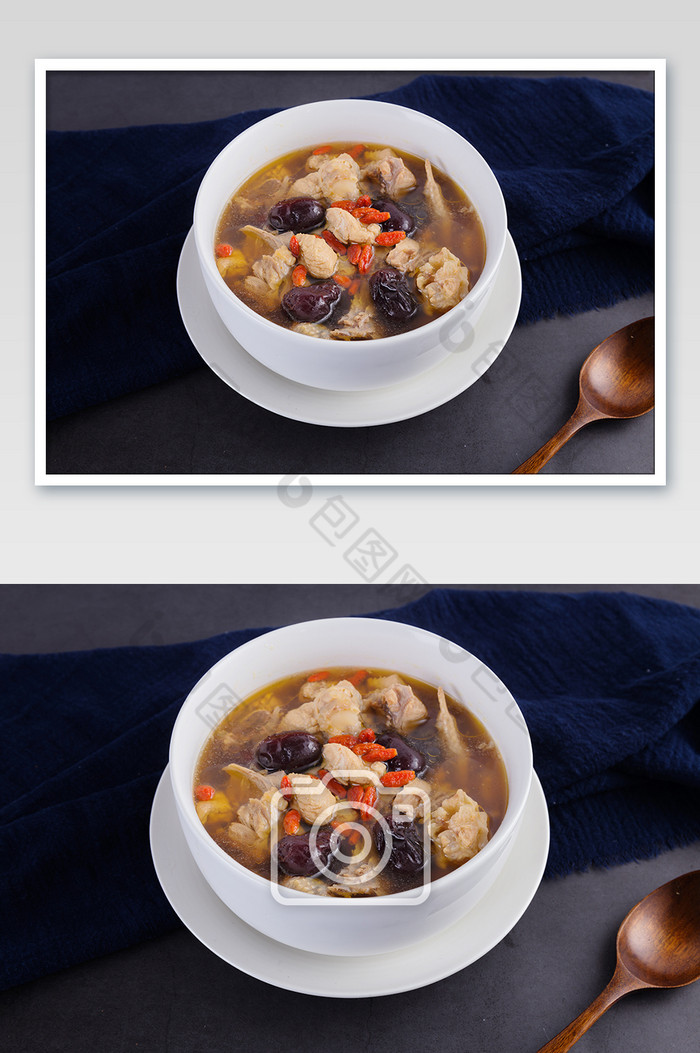 鸡汤红枣枸杞蒸鸡健康养生汤美食素材摄影图图片图片
