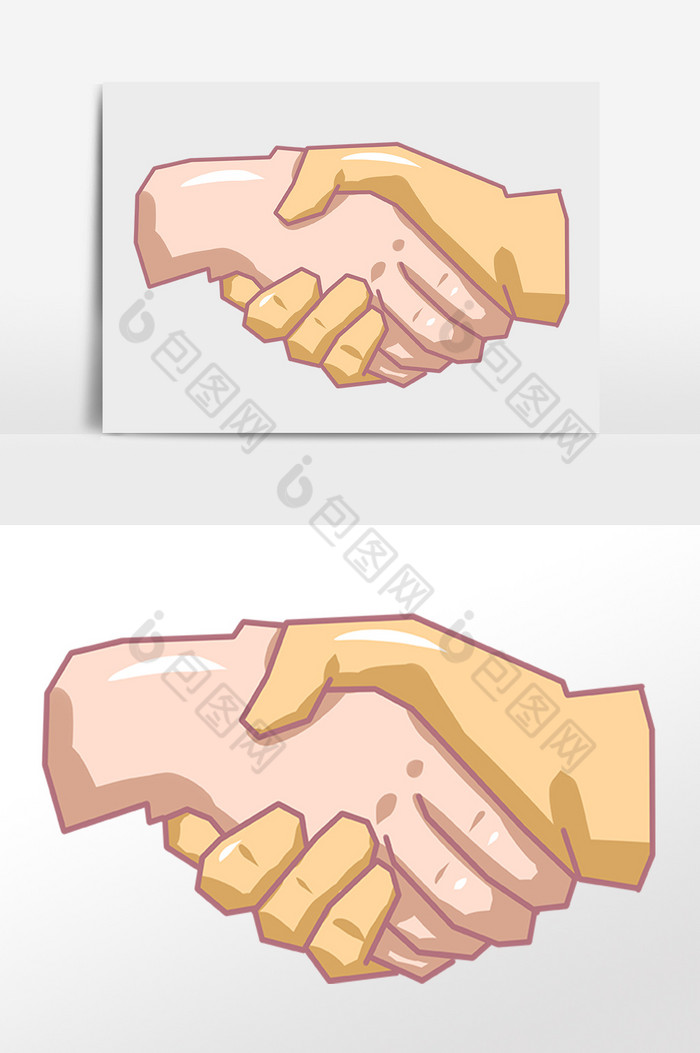 合作握手手势姿势插画图片图片