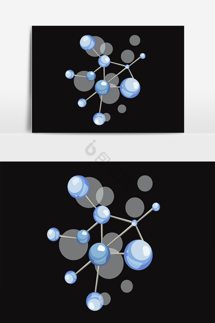 化学球形分子式分子链插画图片