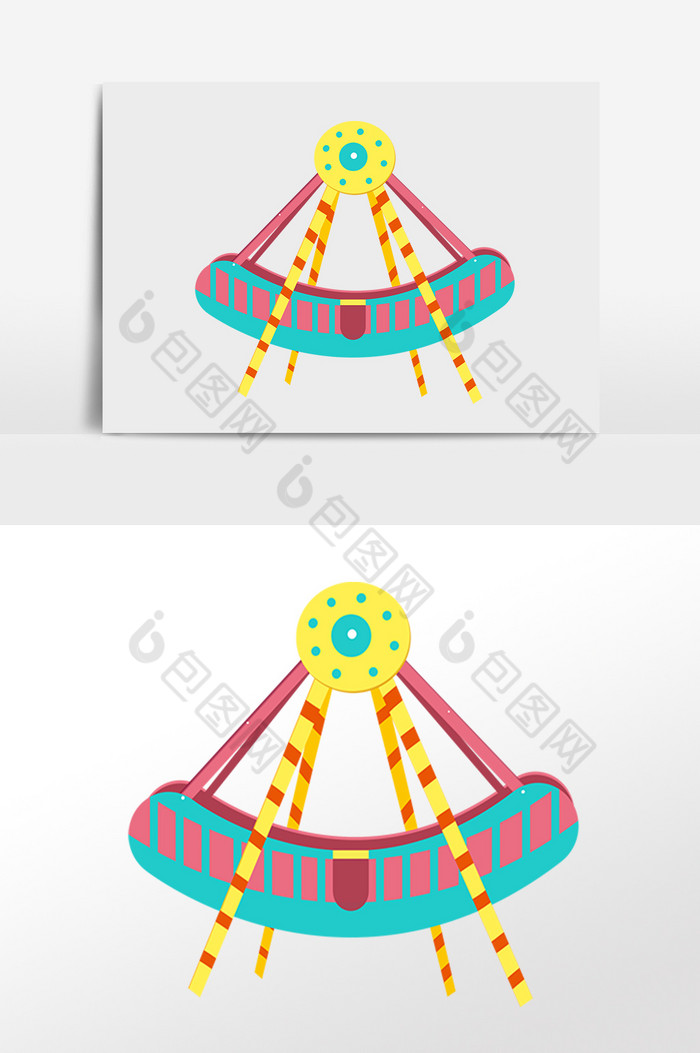 手绘儿童节快乐玩具摇摇车插画图片