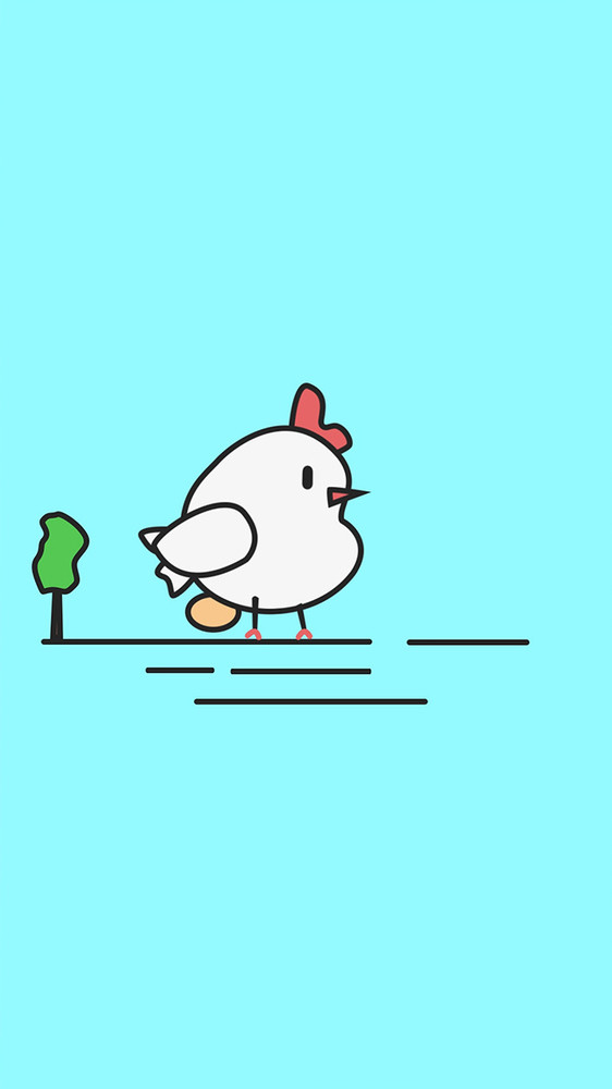 卡通母鸡下蛋动态加载插画商用插图GIF图片